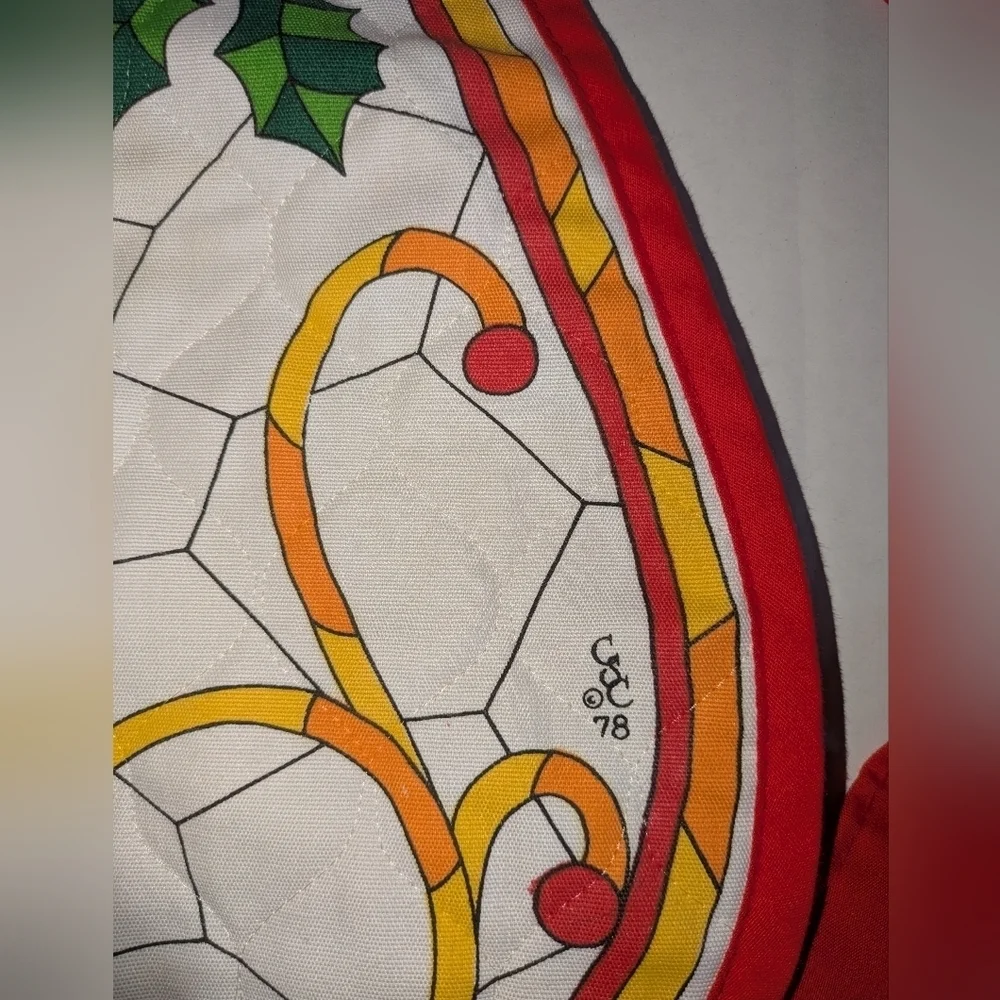 Vintage CSC Christmas Apron Quilted Adult. Noel Decor.
